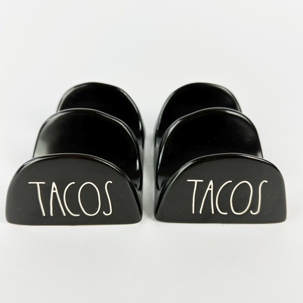 Rae Dunn Black Tacos Holders Set of 2
